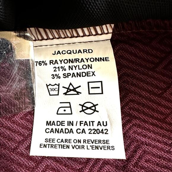 Erica Taylor Plus Size 3X Jacquard Textured Straight Pull On Pants Burgundy - Picture 8 of 9